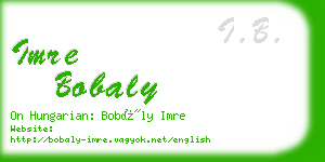 imre bobaly business card